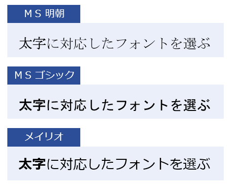 パワーポイント　フォント　太字対応