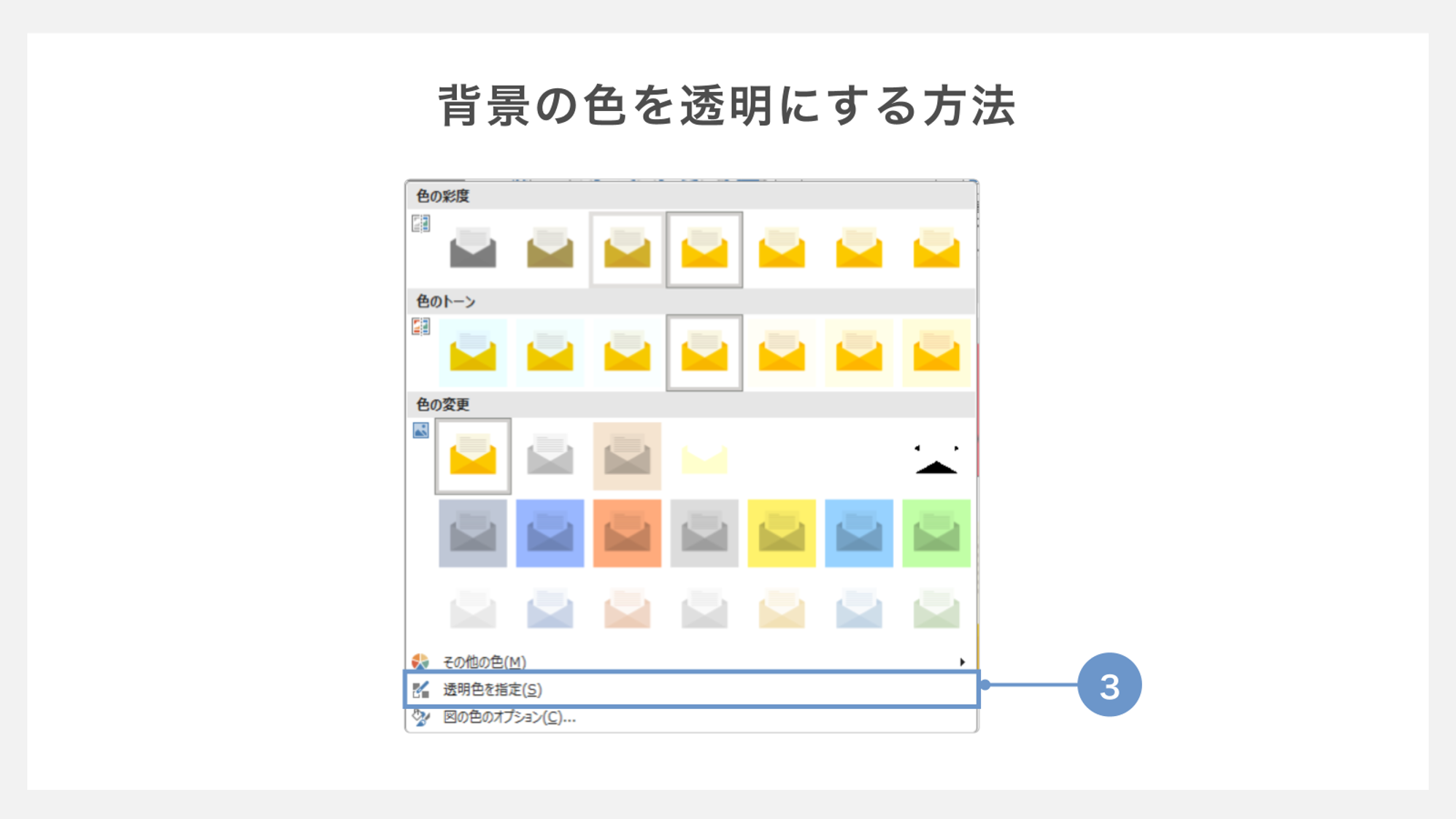 背景の色を透過する方法