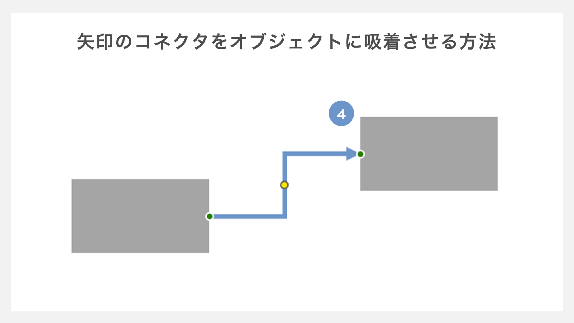 矢印のコネクタをオブジェクトに吸着させる方法