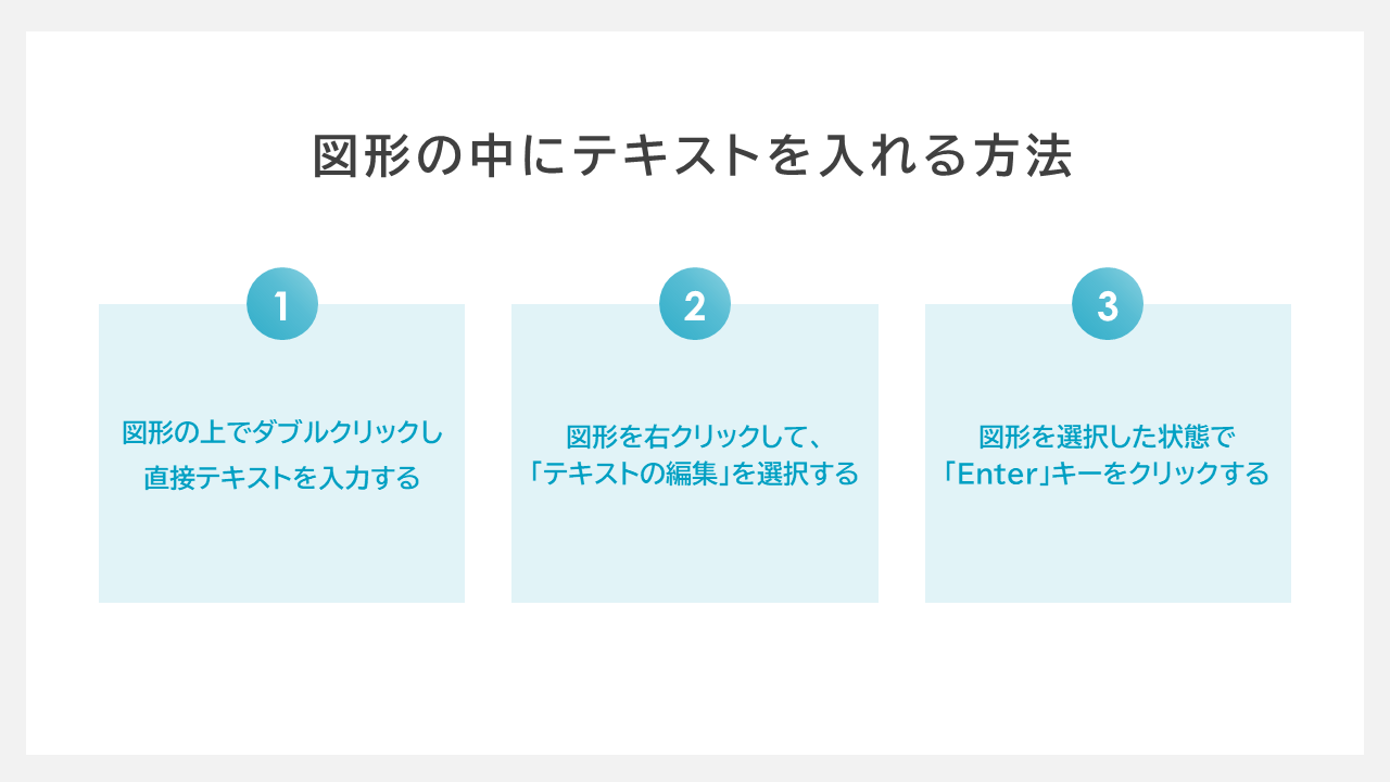 図形の中にテキストを入れる方法