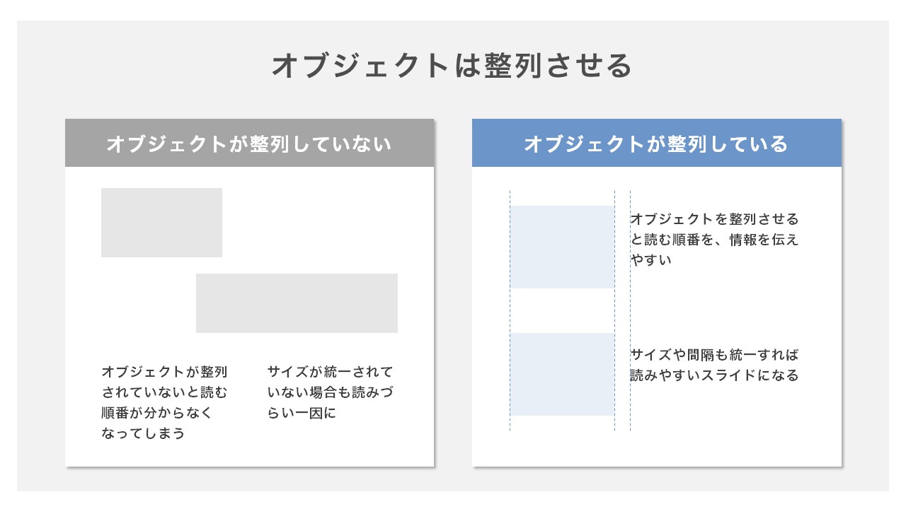 デザインルール　-オブジェクトは整列させる-