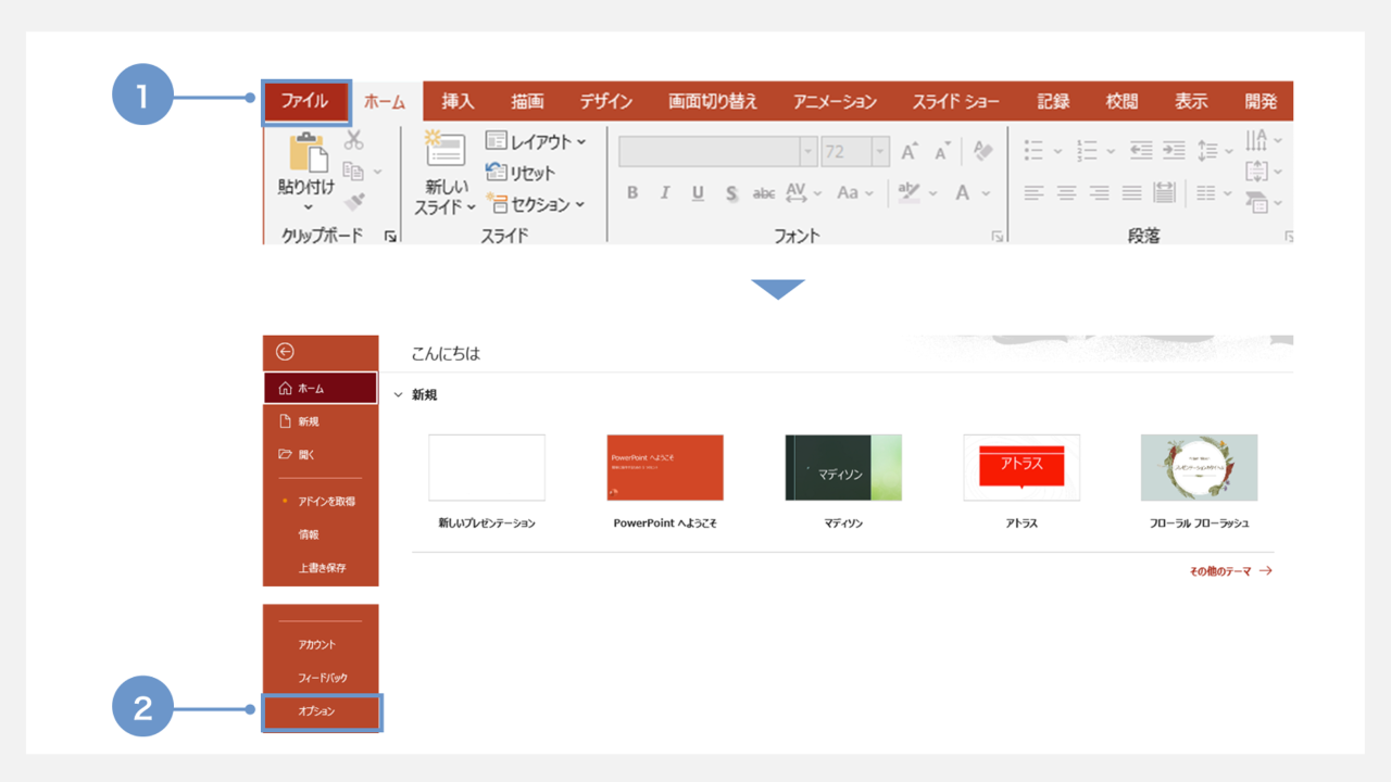 パワーポイントにフォントを埋め込む方法１