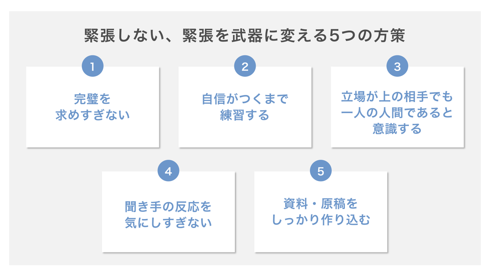 プレゼン時に緊張しない、緊張を武器に変える5つの方策