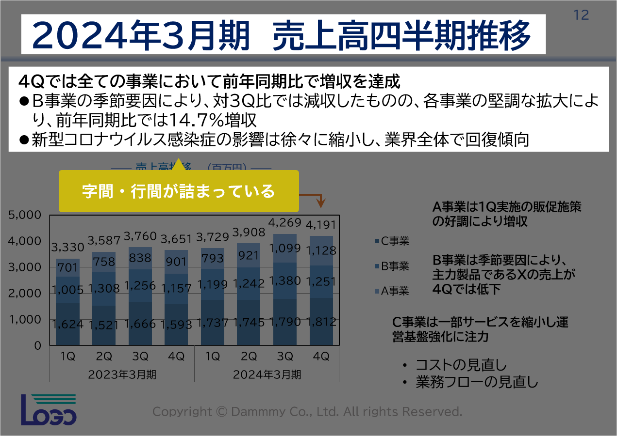 字間・行間を調整する