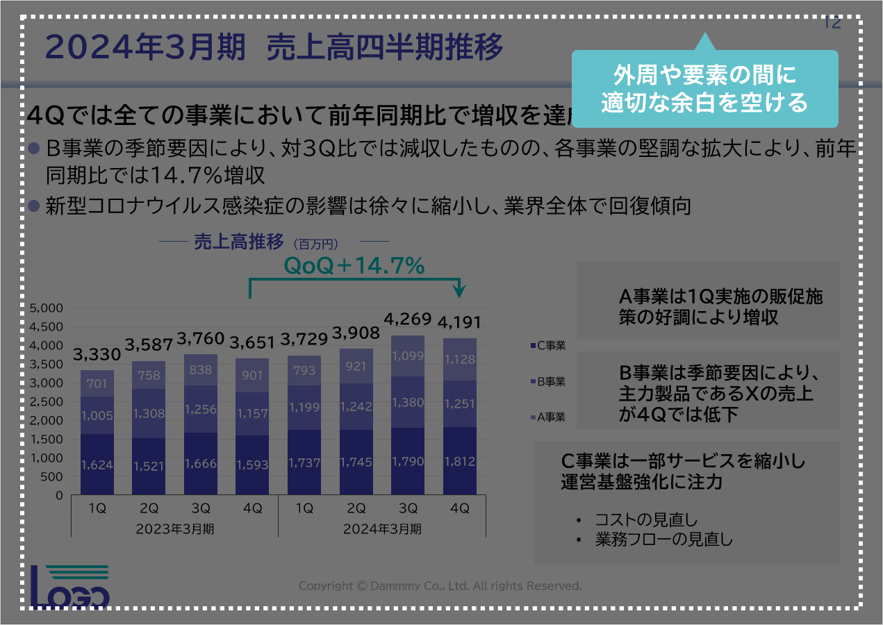 適切な余白を取る