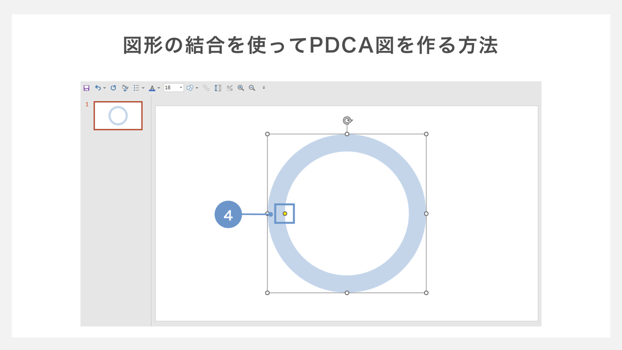 図形の結合を使ったPDCAの作り方