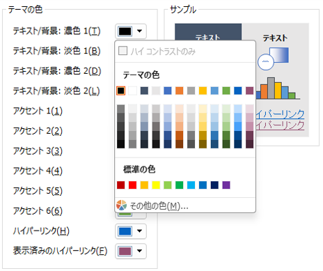 カラーパレットを設定する方法