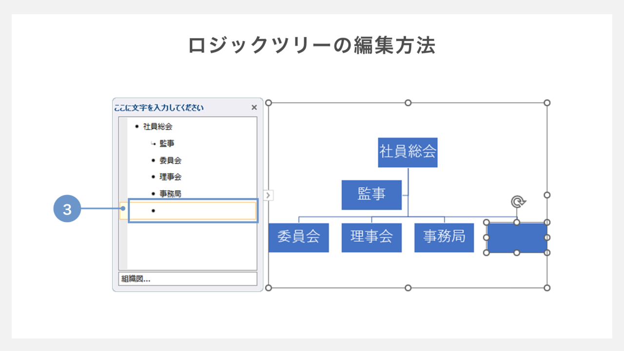 ロジックツリーの編集方法　項目を増やす