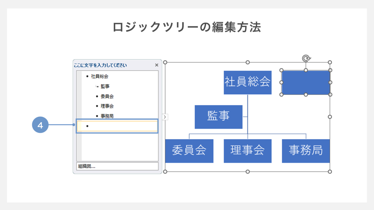 ロジックツリーの編集方法　項目を増やす