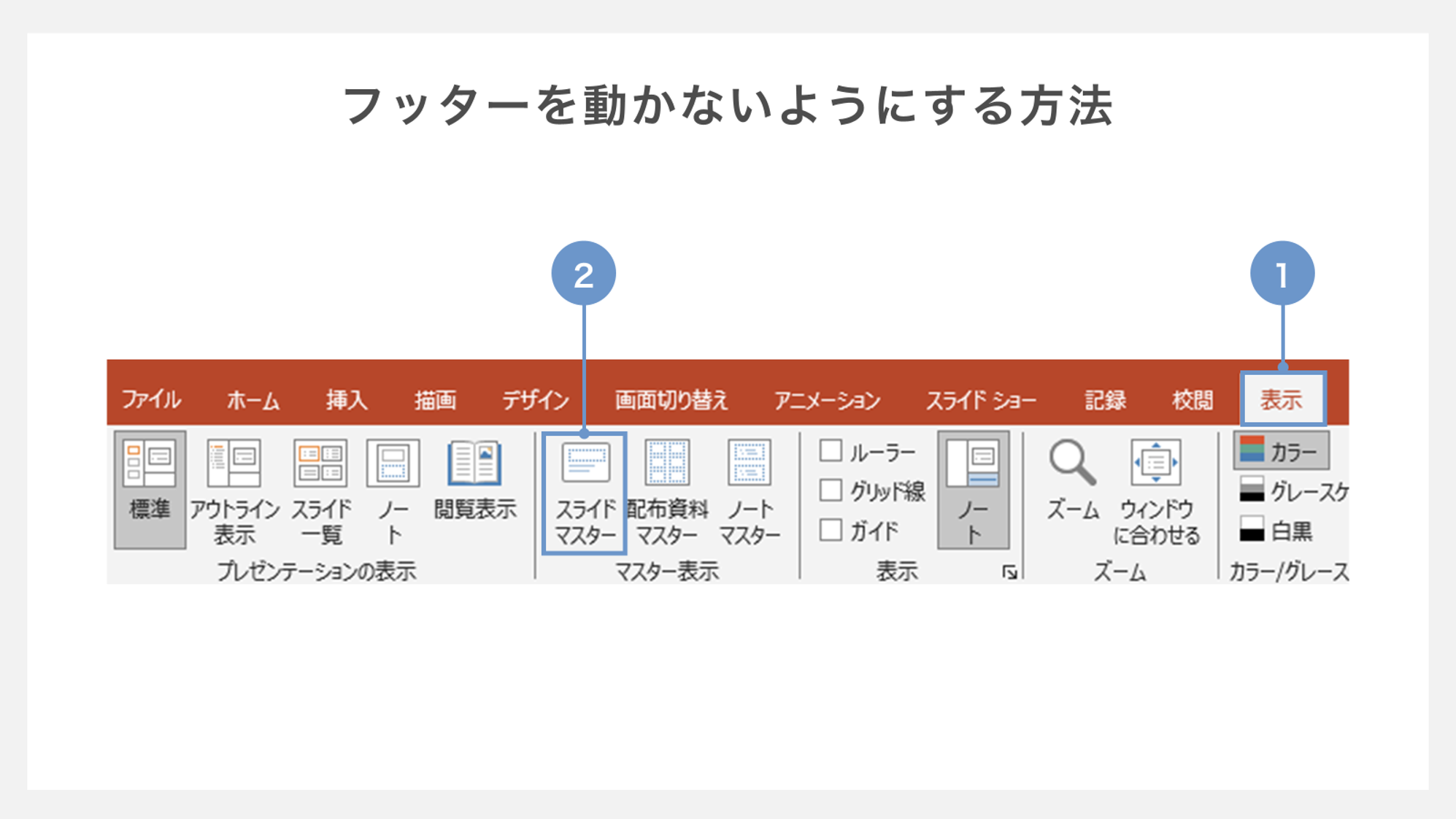 フッターが動かないようにする方法