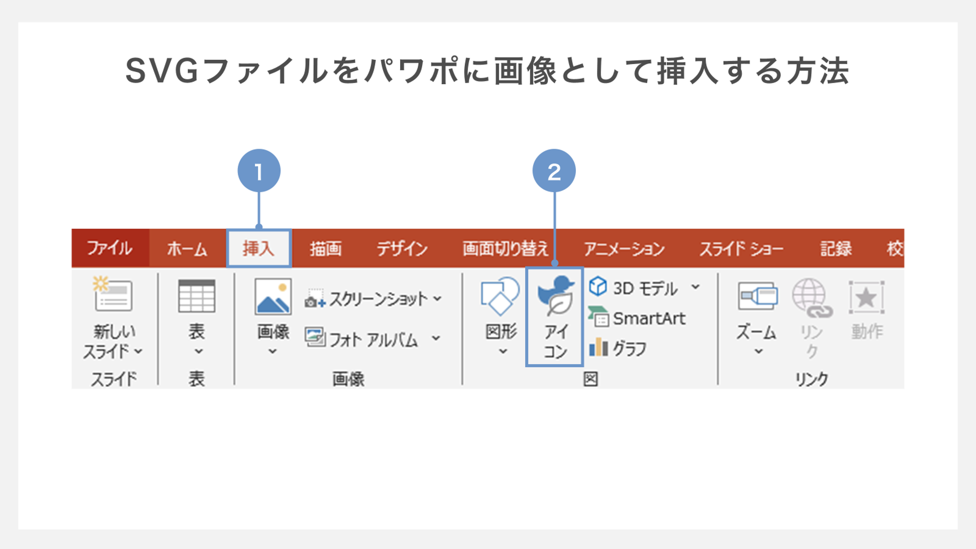 SVGファイルをパワーポイントに画像として挿入する方法