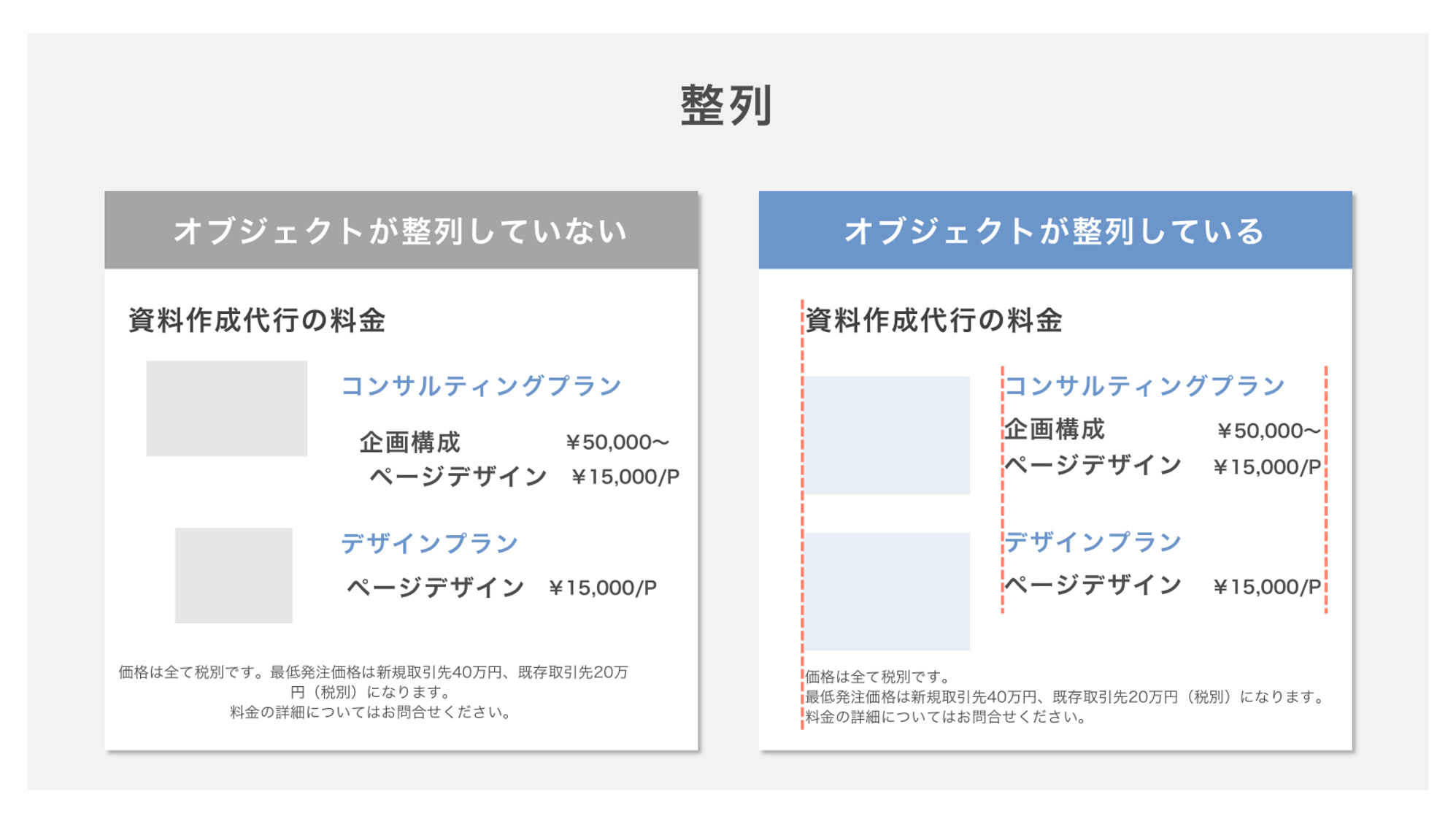 レイアウトの原則　①整列