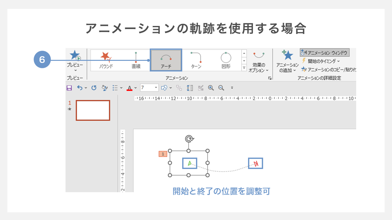 アニメーションの軌跡を使用する場合