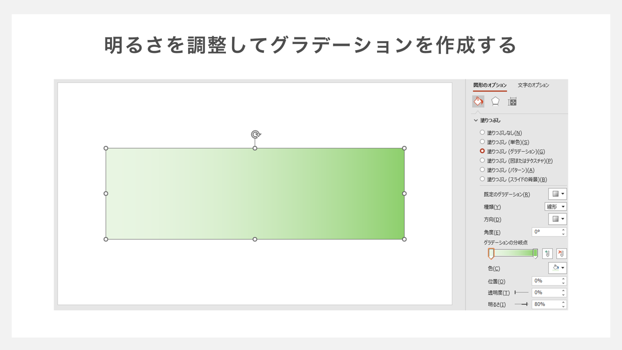 明るさを調整してグラデーションを作成する