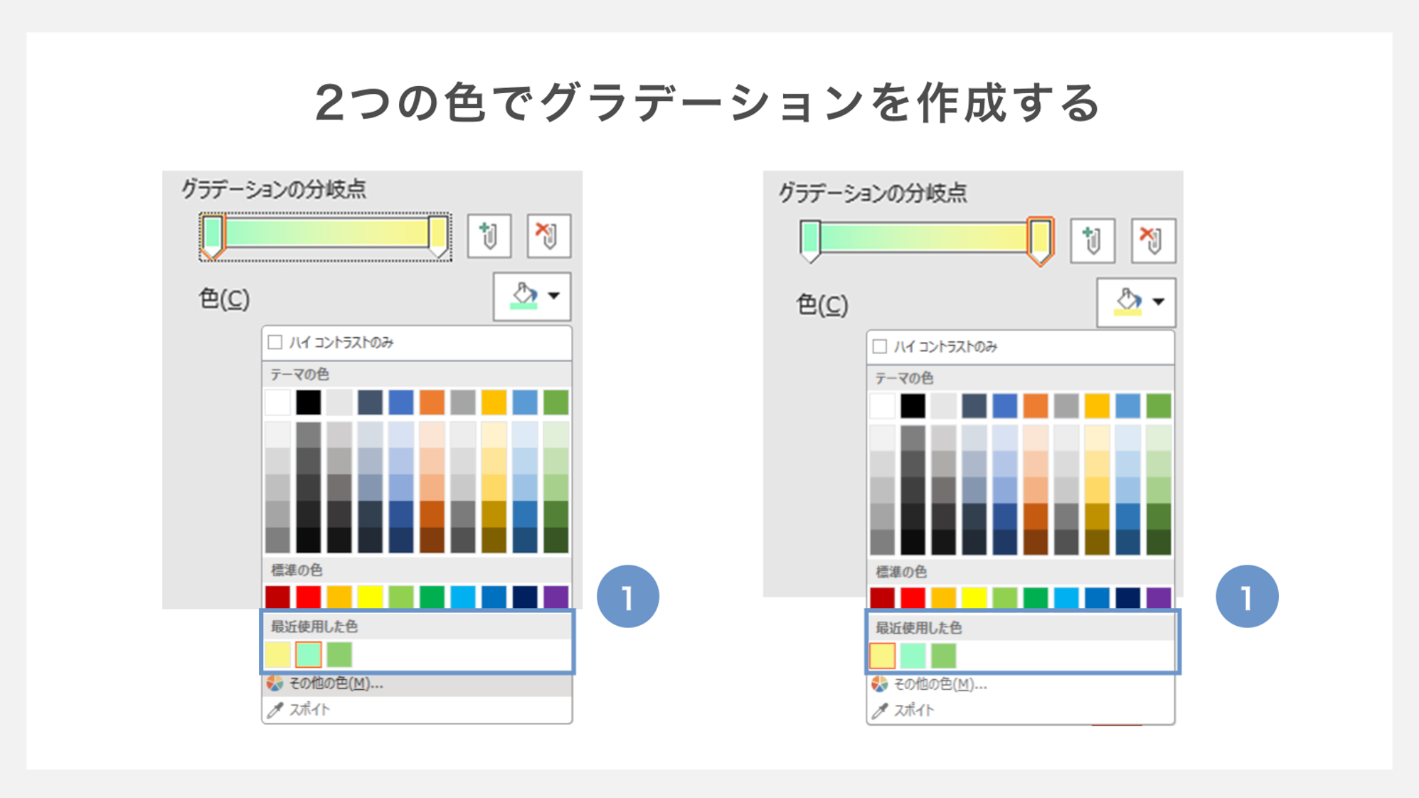 2つの色でグラデーションを作成する