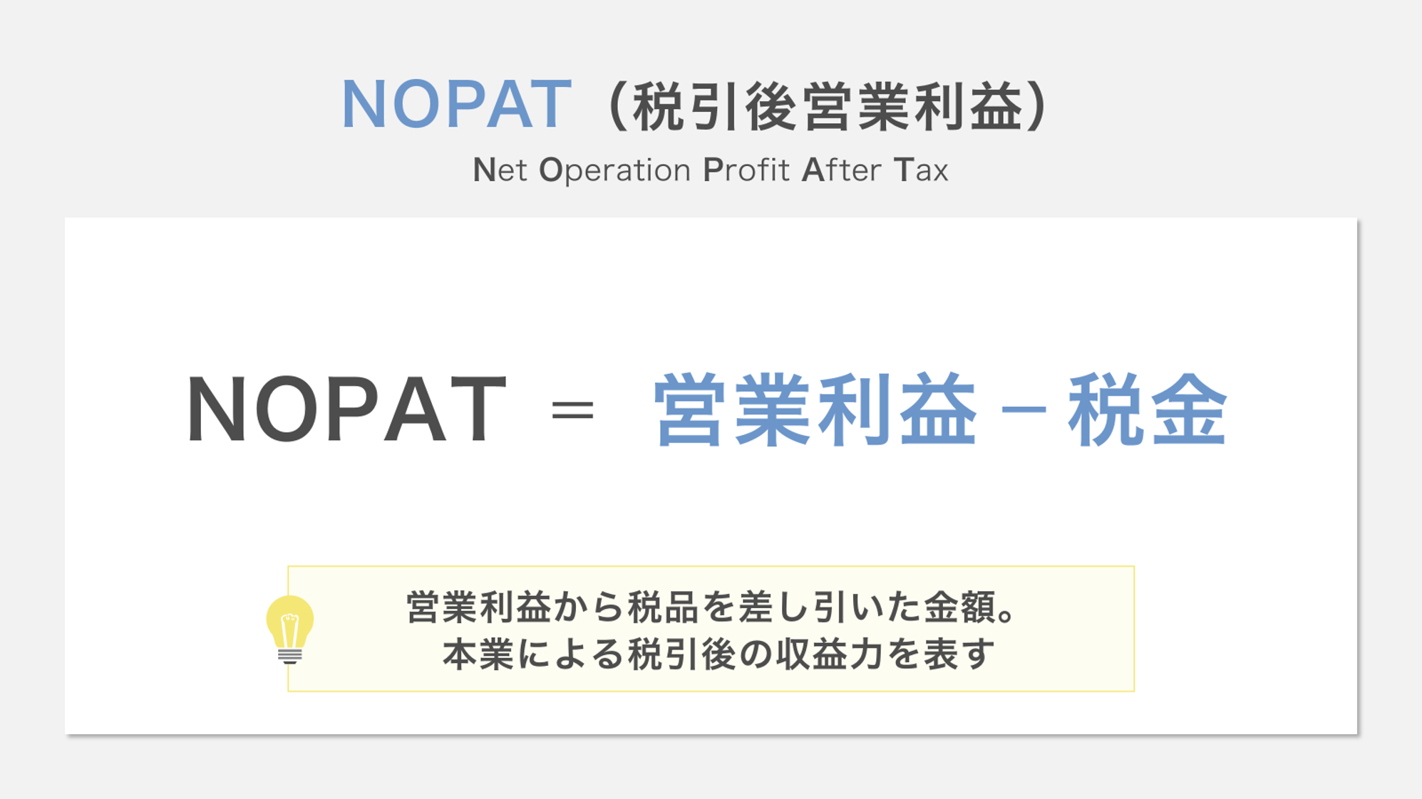 NOPAT(税引き後営業利益）